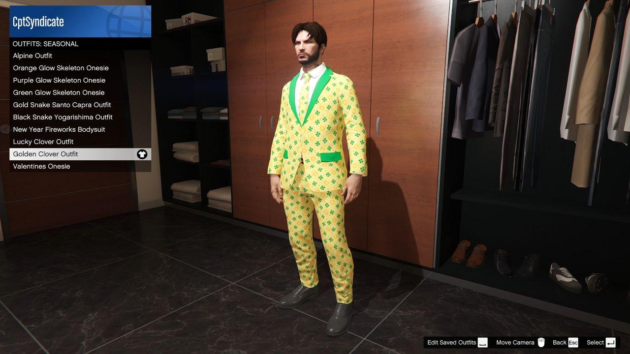 You can find the Golden Clover Outfit under the Seasonal Outfits section.