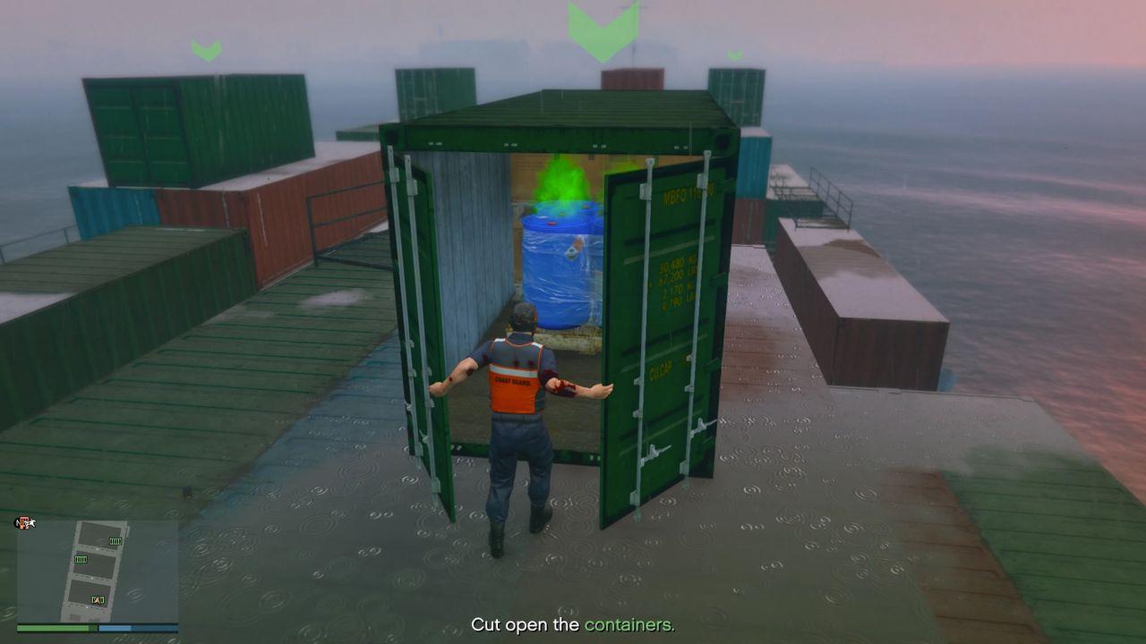 Unfortunately, the first container we checked didn't have the car. It had some hazardous toxic material.
