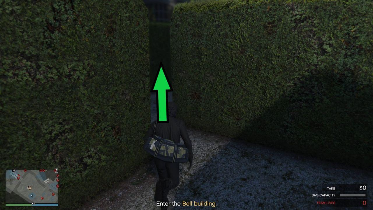 Go through the middle horizontally.