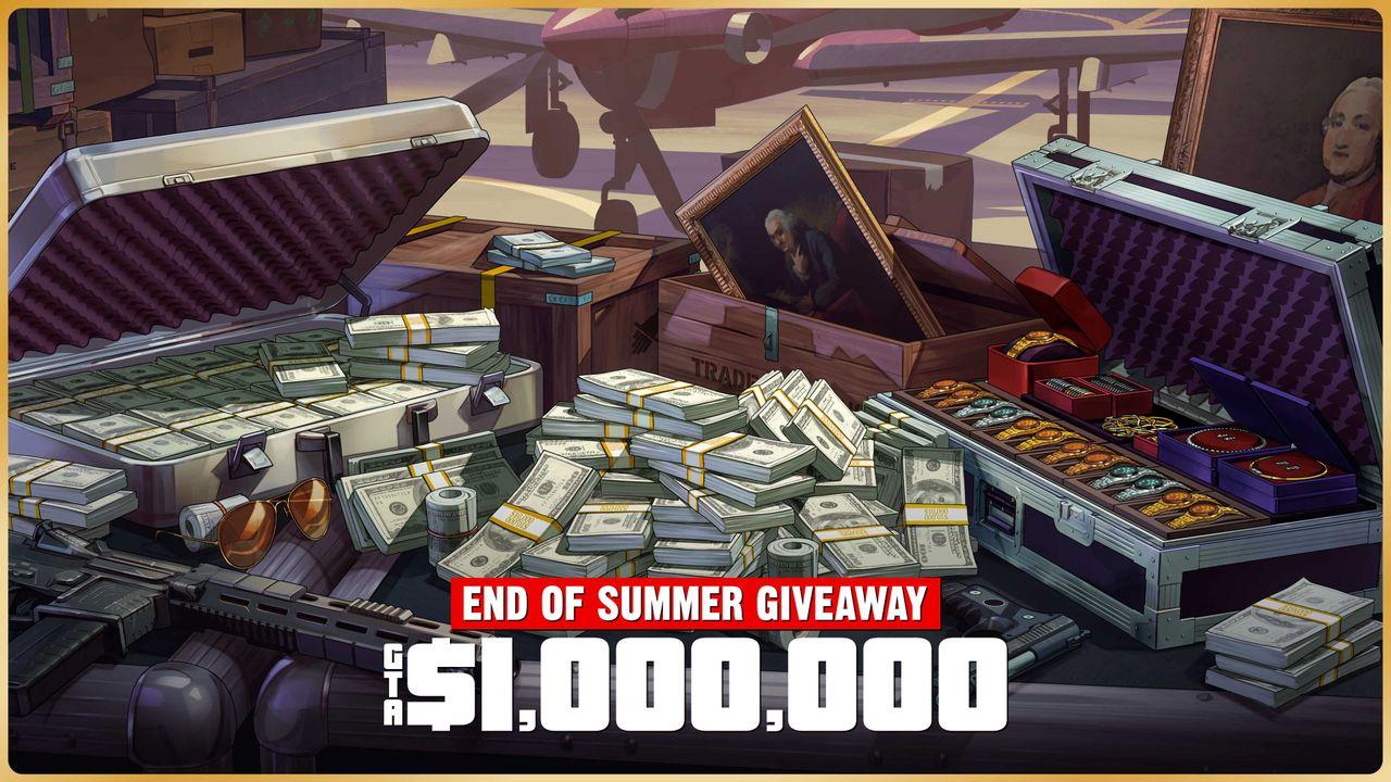 GTA Online players can earn a free GTA$1,000,000 by logging in during the End of Summer Giveaway from August 6–12.