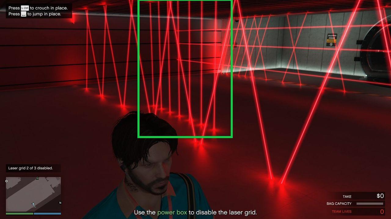 As you can see, this is the one instance of vertical lasers that will go through the middle of the laser room. And it will go through the entire room like the ones on the far right and left.