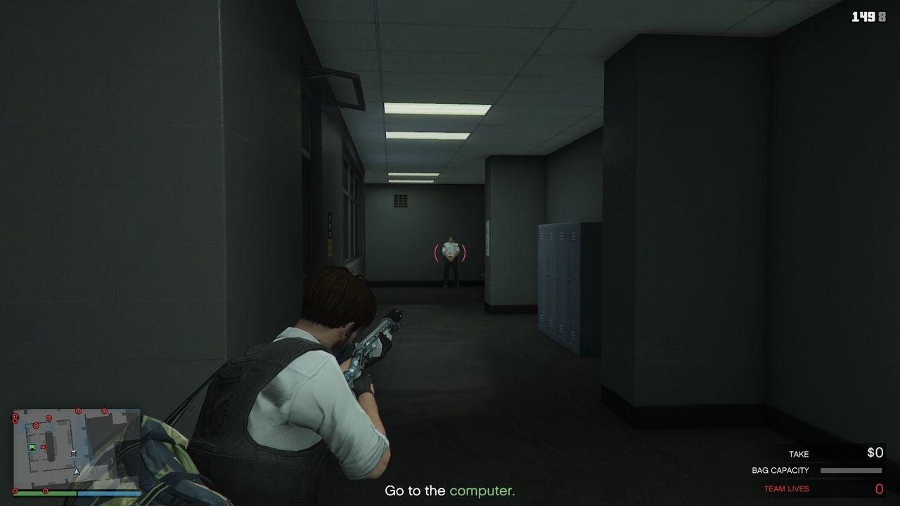 The guard at the end of the corridor.