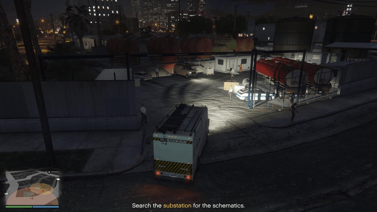 Using the truck to get past the security