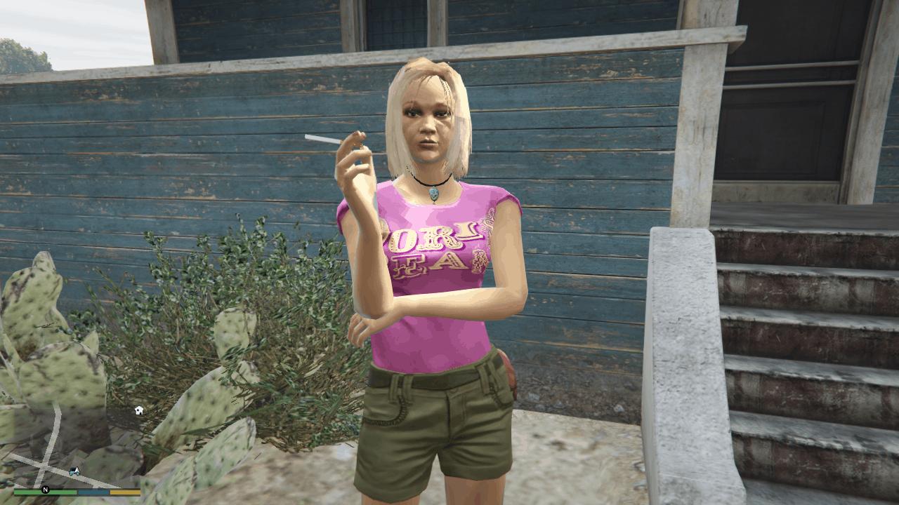 Altruist Cult Victim outside her house after you drop her