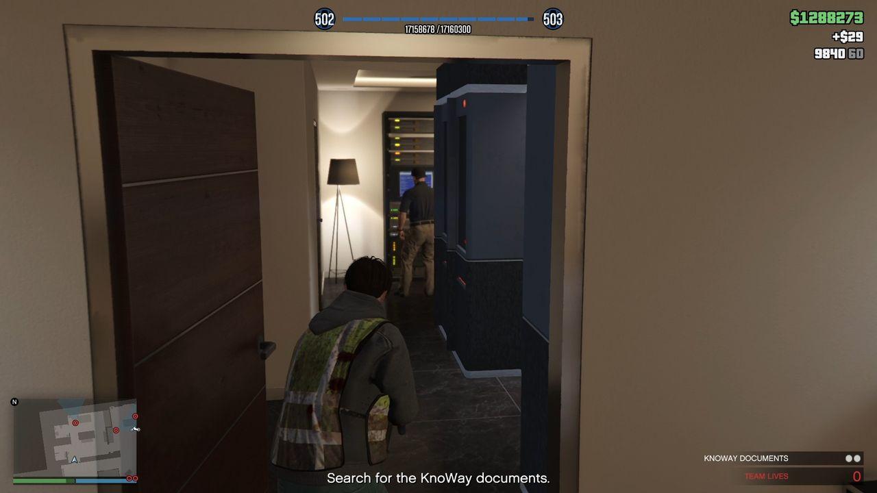 The guard in the server room that you need to eliminate.