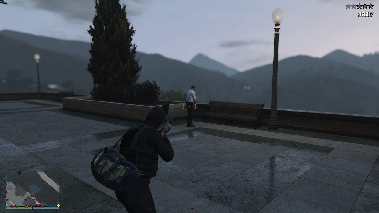 The guard right outside.