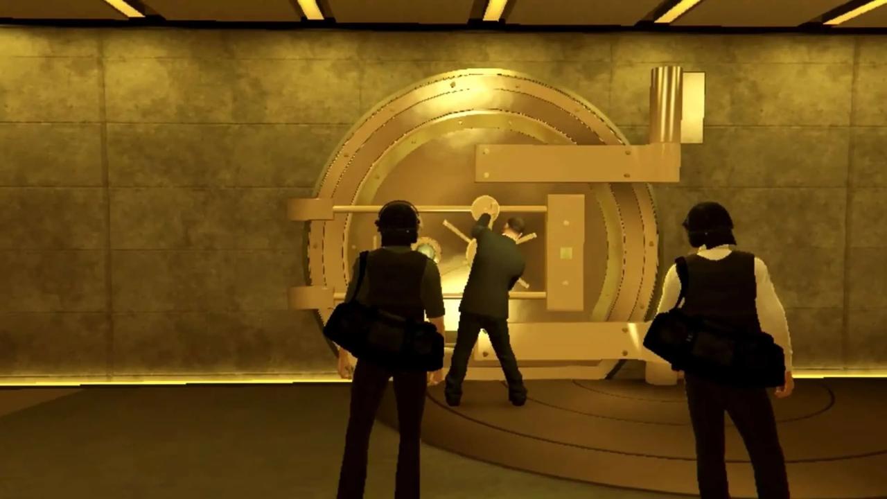 Guard opening the vault door