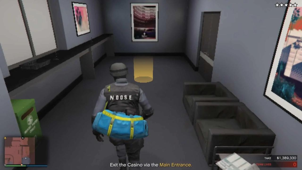 Staff lobby exit