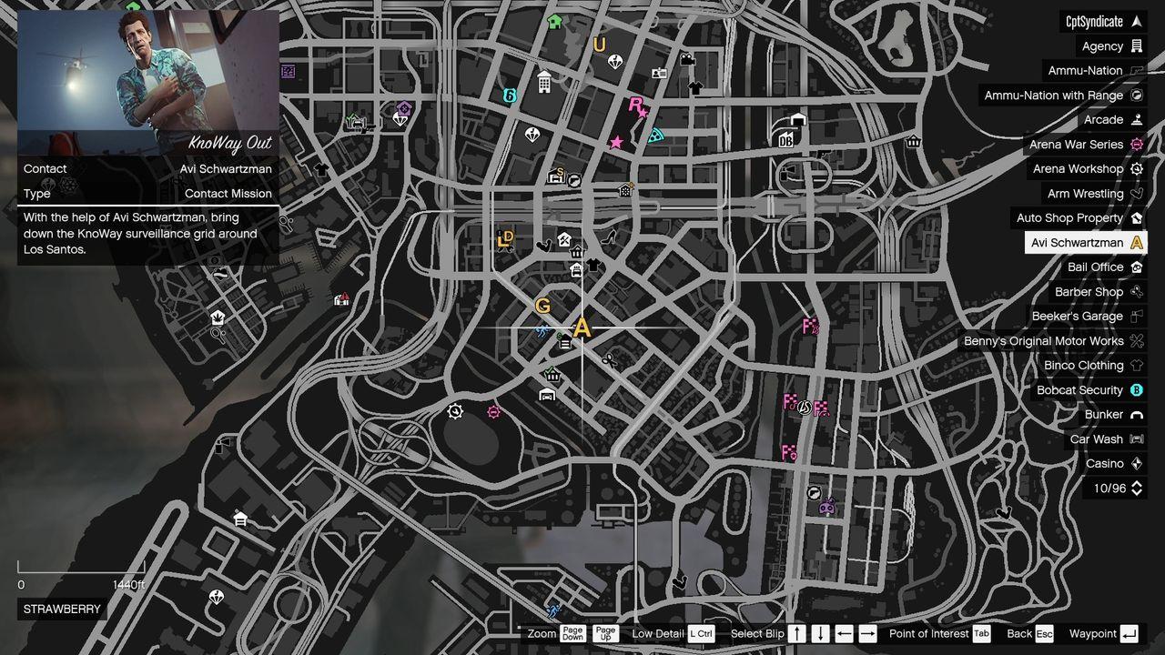 The location of 'A Clean Break' mission on the map.