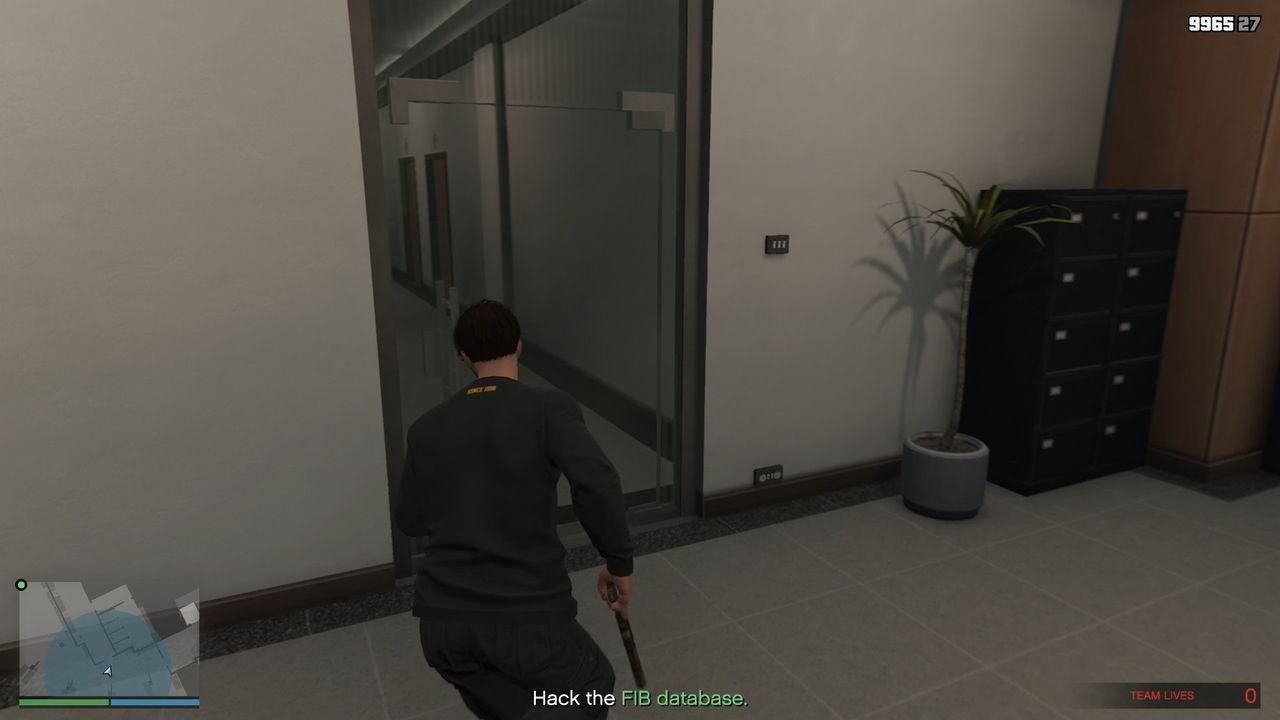 The glass door at the start.