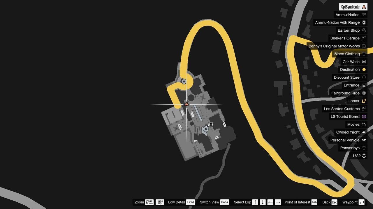 Map location of the possible manhole key #1.