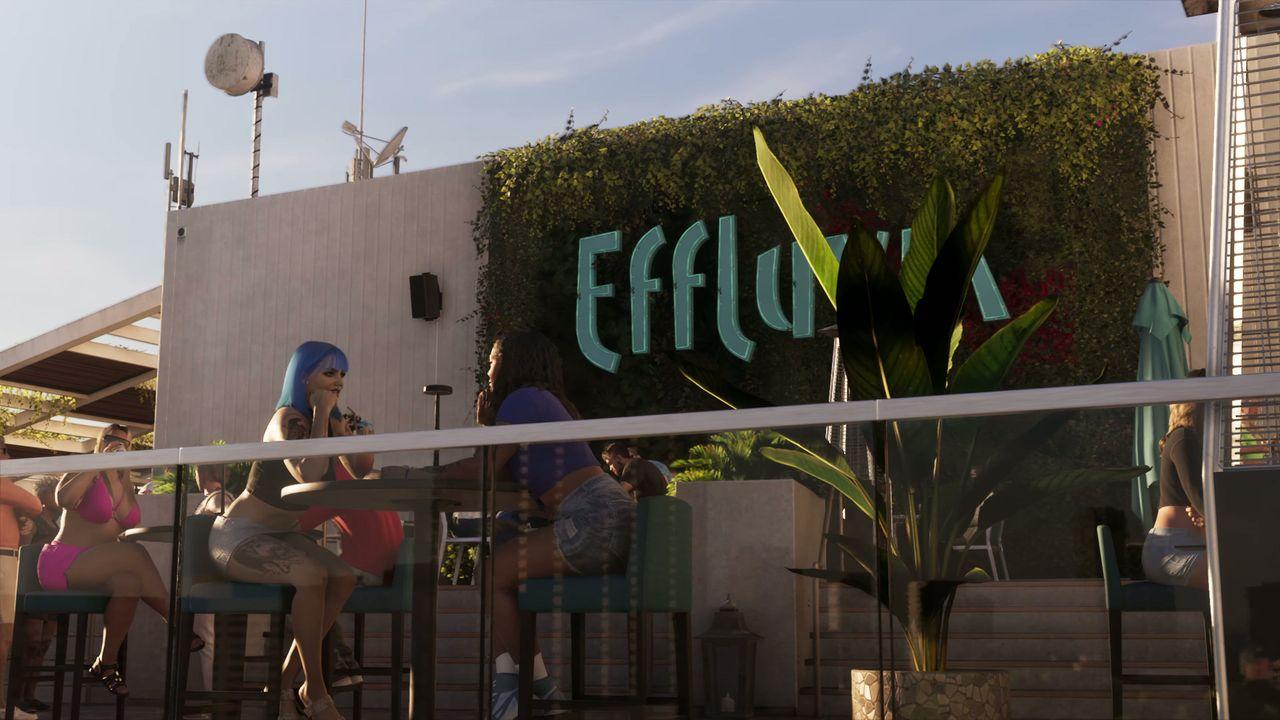 Guests gather on the rooftop terrace outside Efflux.