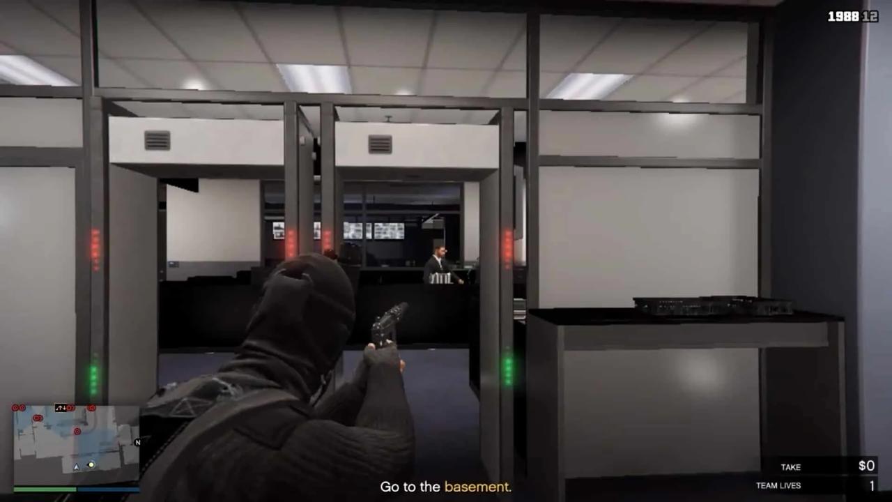 The guard at the front desk you need to take out