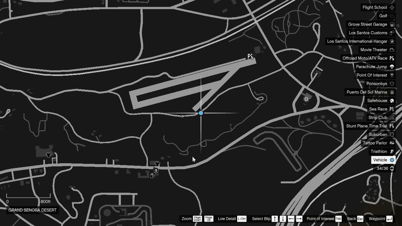 Located just beside the Sandy Shores Airstrip in a dirt road.