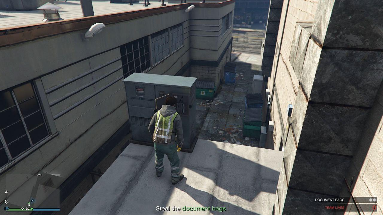 Disabling the fuse box, after climbing the ladder.