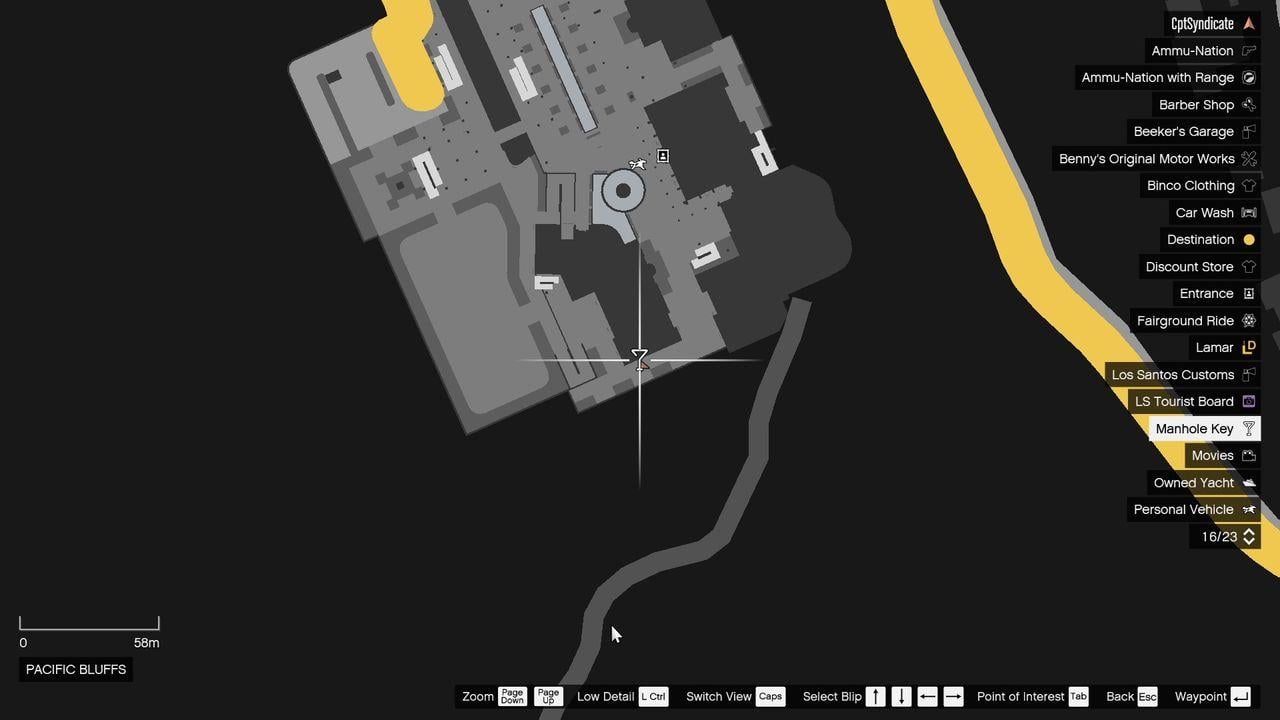 Map location of the possible manhole key #4.