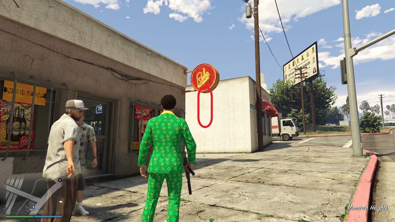 The golden clover will be hanging below the Rob's Liquor neon sign on the exterior wall of the store in Murrieta Heights.