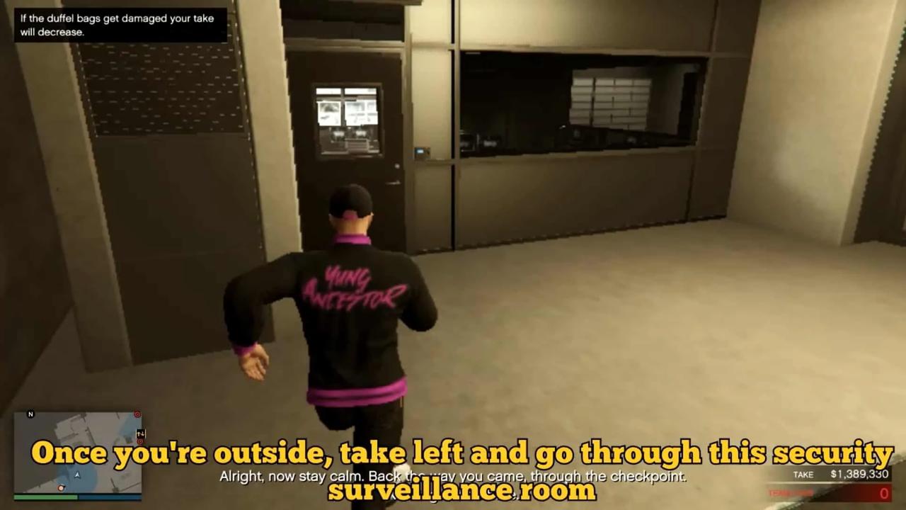 Heading towards the security surveillance room