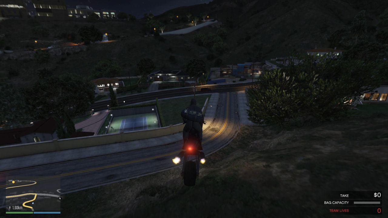 Jumping off the little bump to avoid the turn to save some time.