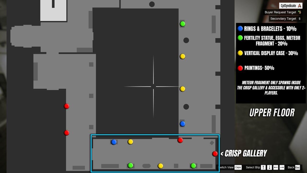 The Upper Floor Secondary Loot Map.