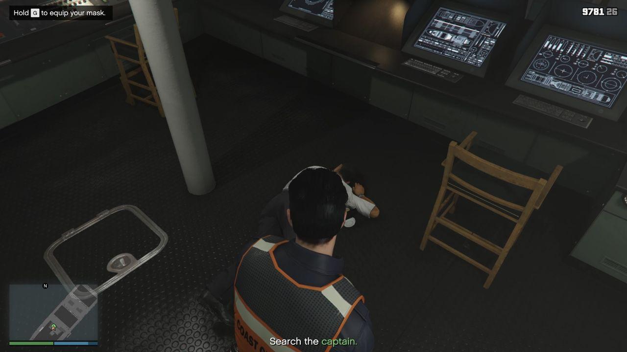 Search the captain's body for the terminal codes.