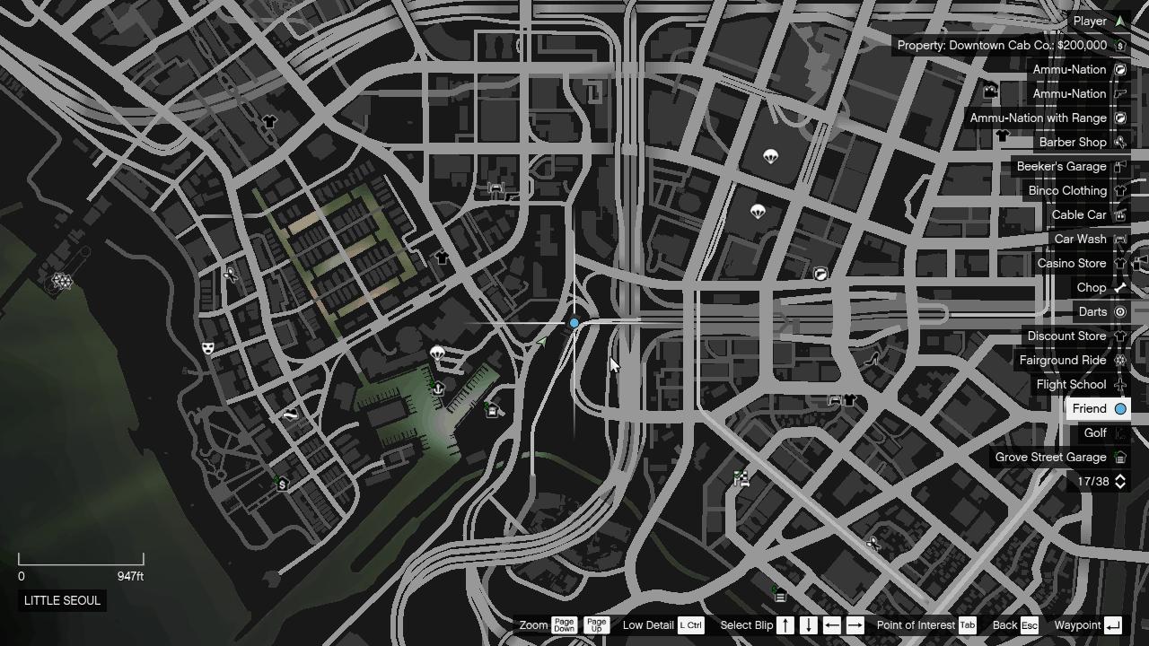 Approaching the gas station, a flashing blip will appear indicating the robber at Little Seoul.