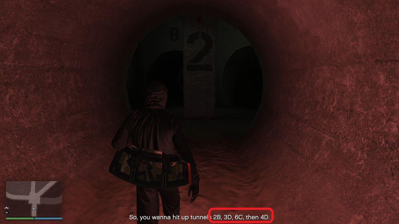 Raf telling us the route to take in the sewer tunnel and the subtitles clearly show it for us.