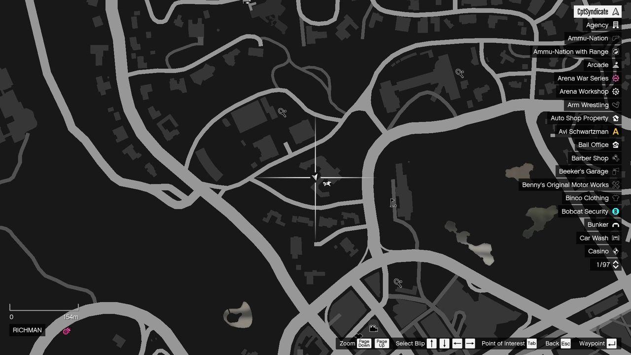 The map shows the location of the golden clover found at a mansion in Richman.