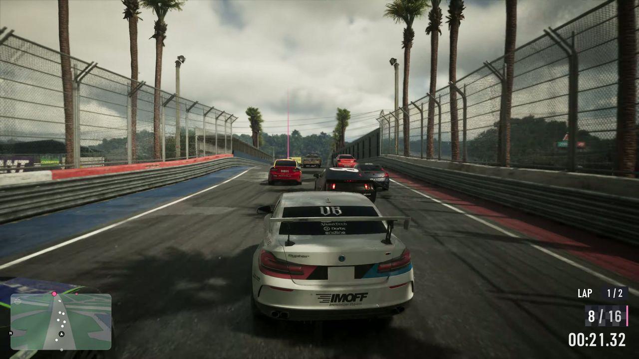 A timed street race sends cars over a bridge.