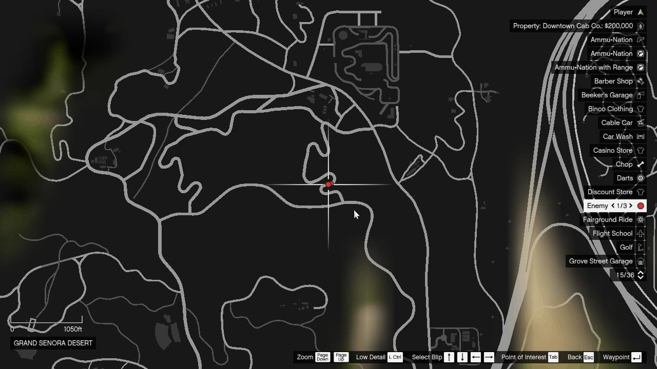 The exact location of the dirt road where the redneck event is triggered. Drive slowly on this road for it to trigger