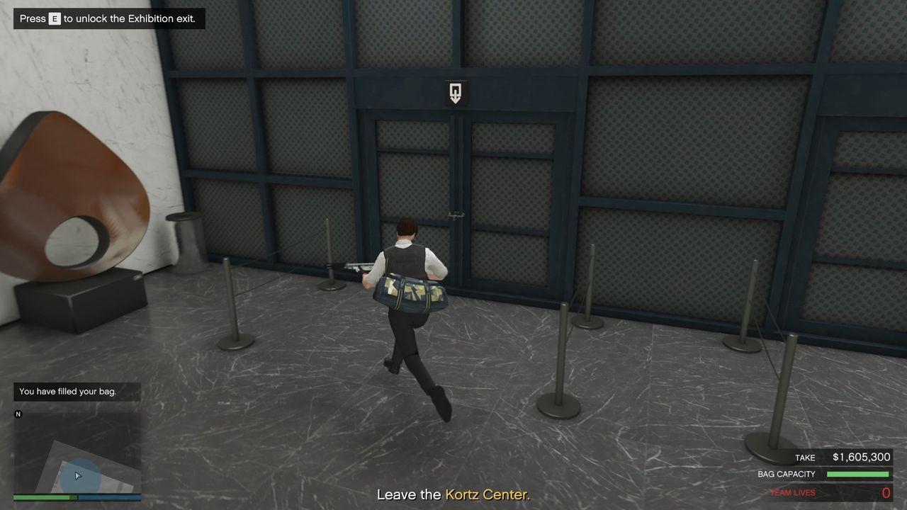 Exiting via the bottom floor door that puts you directly in front of the Manchez.
