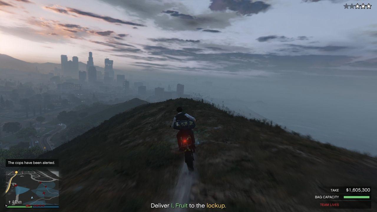 Going off-road directly ahead of you.