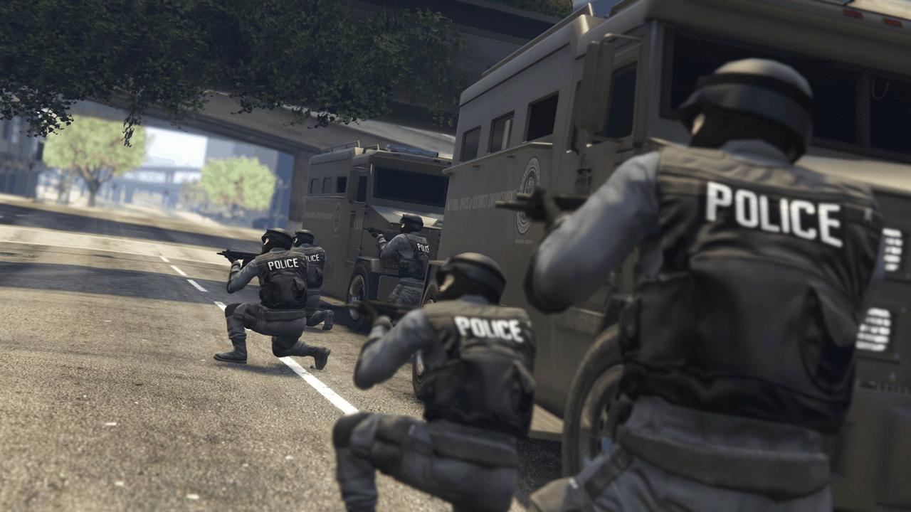 Cutscene of more cops showing up