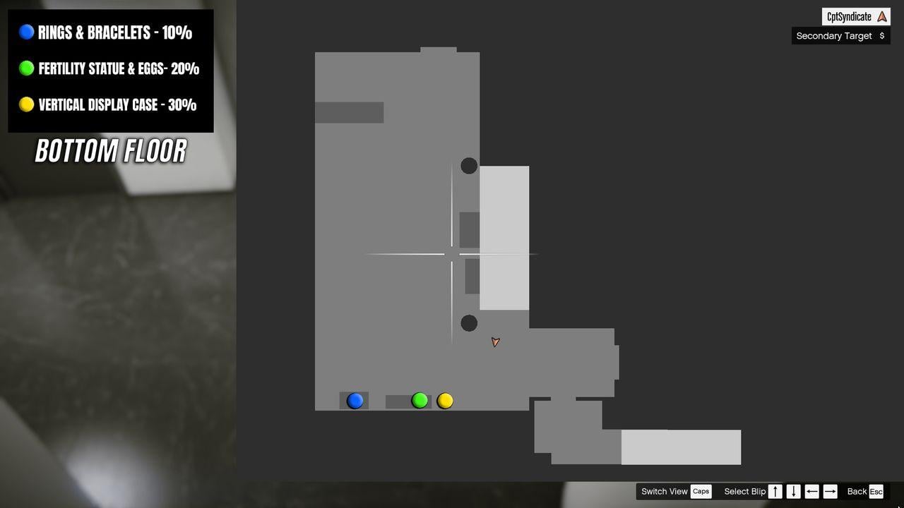 The Bottom Floor Secondary Loot Map.