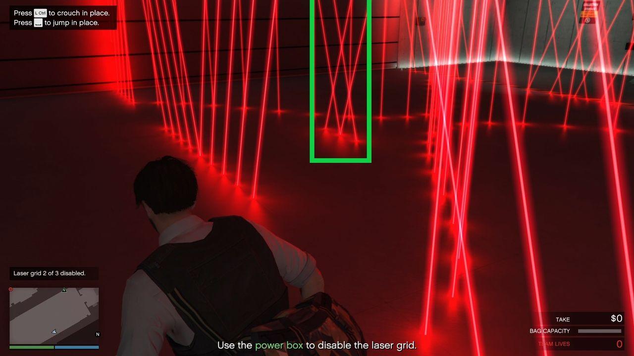 Wait for this middle diamond shaped laser to disappear.