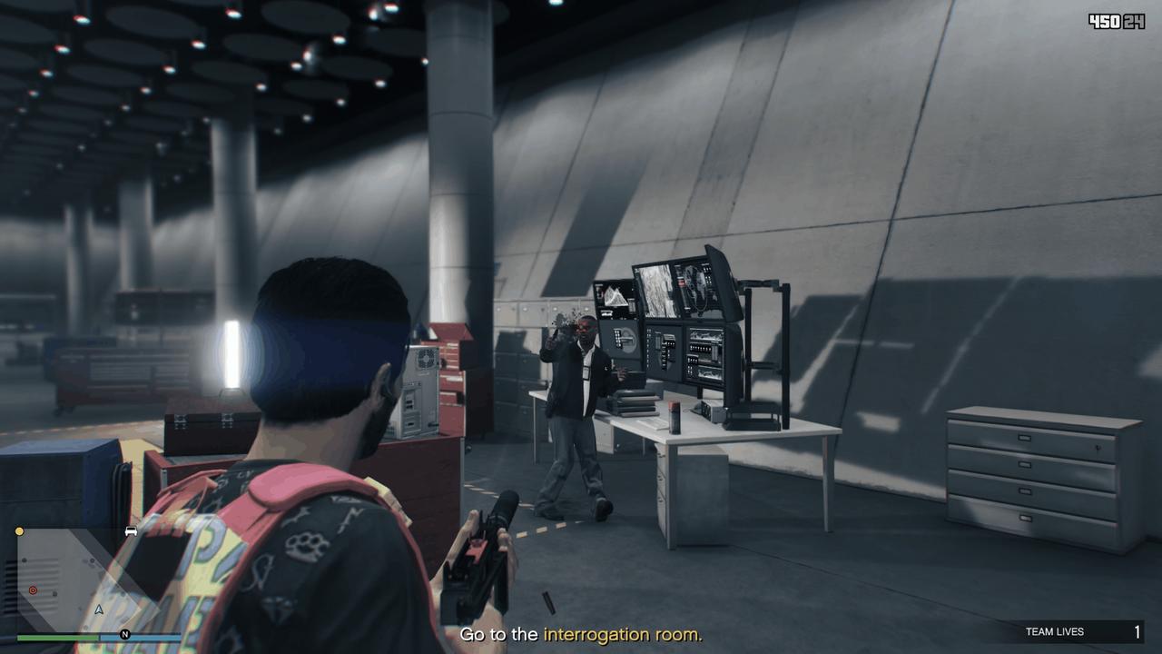 Gunfight starts upon entering the facility