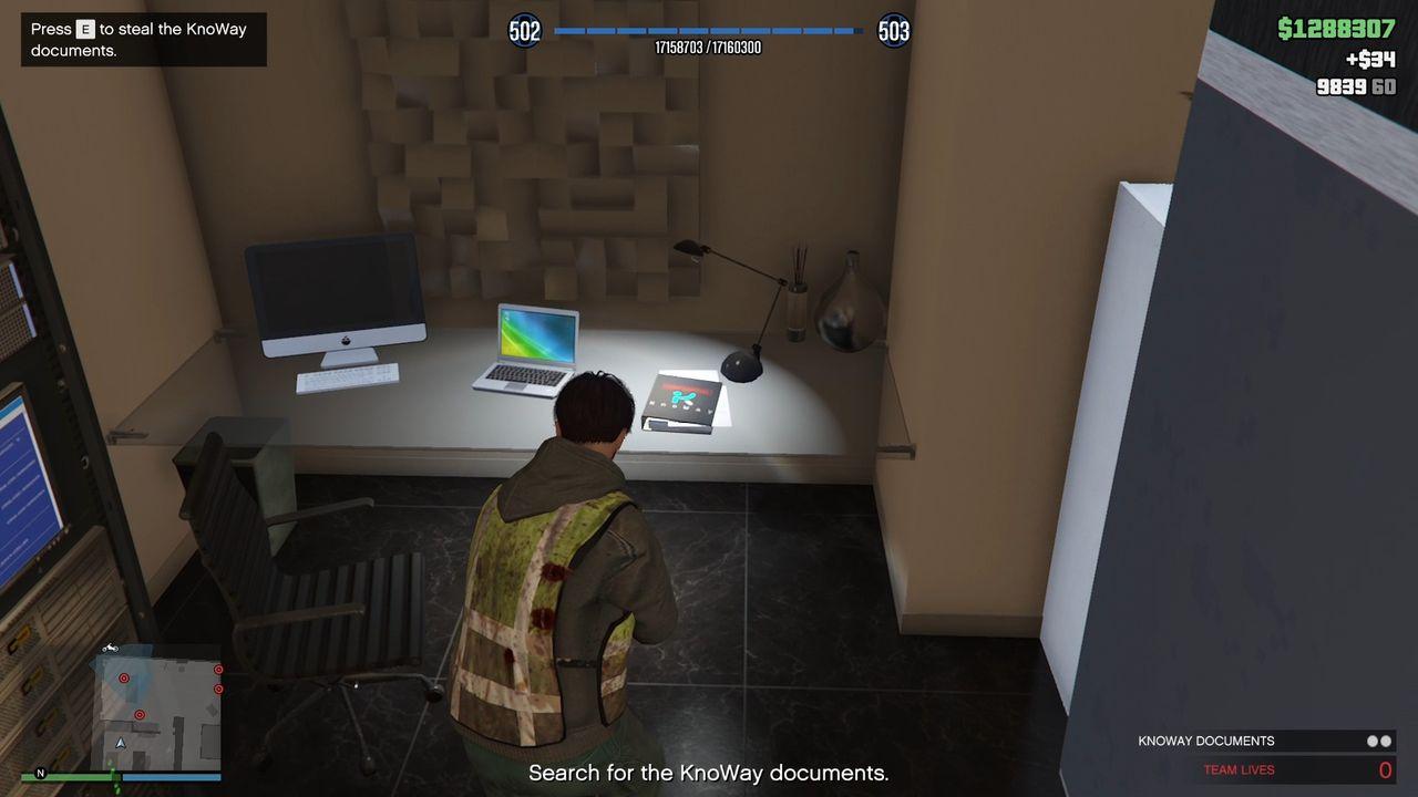 The first KnoWay document on the table at the end of the server room.