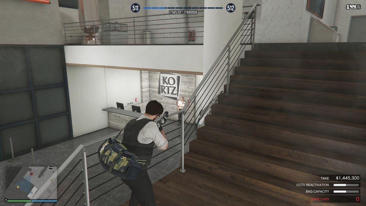 You can easily eliminate this guard from this distance with your shotgun.