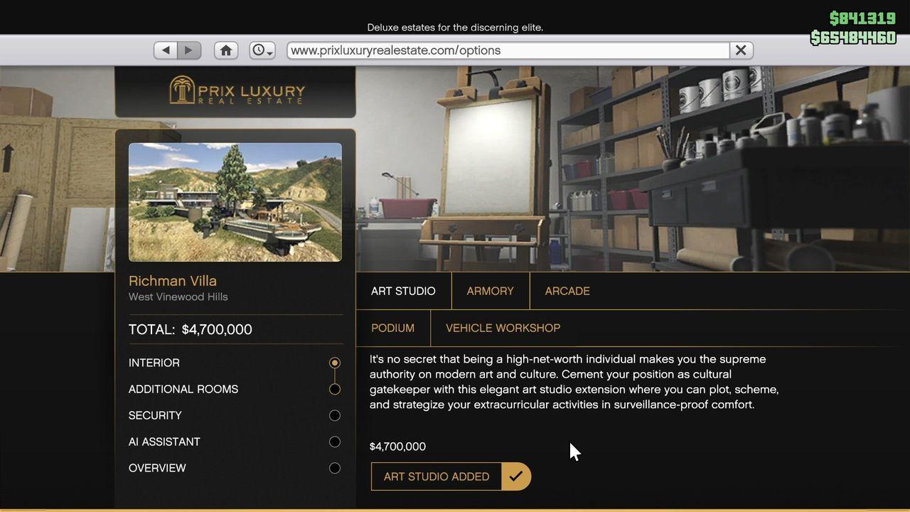 Purchasing Art Studio by renovating the existing Mansion from the Prix Luxury Real Estate website.