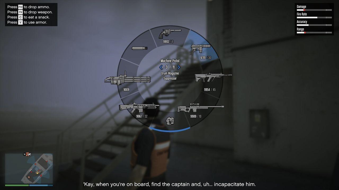 Once you land, make sure you equip a suppressed weapon.