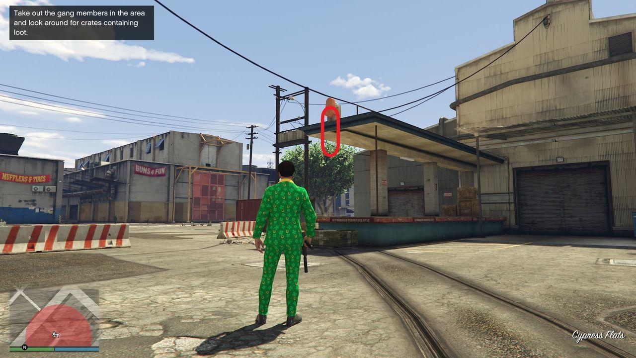 The golden clover will be hanging on the roof of a loading platform of an industrial building in Cypress Flats.