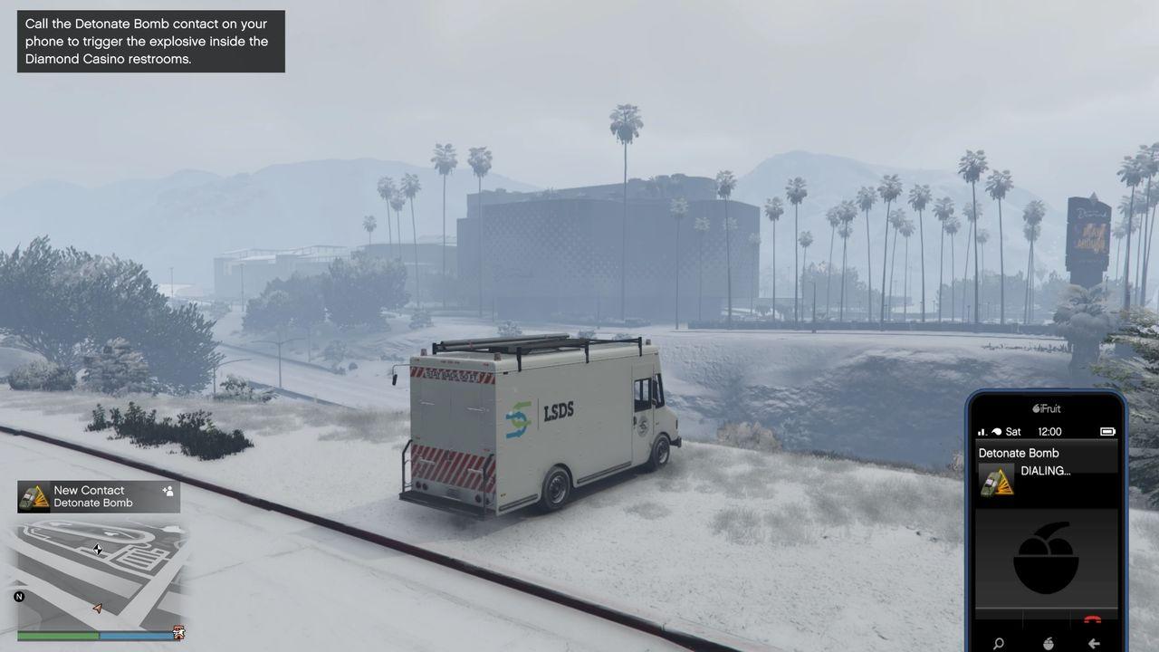 Triggering the explosives.