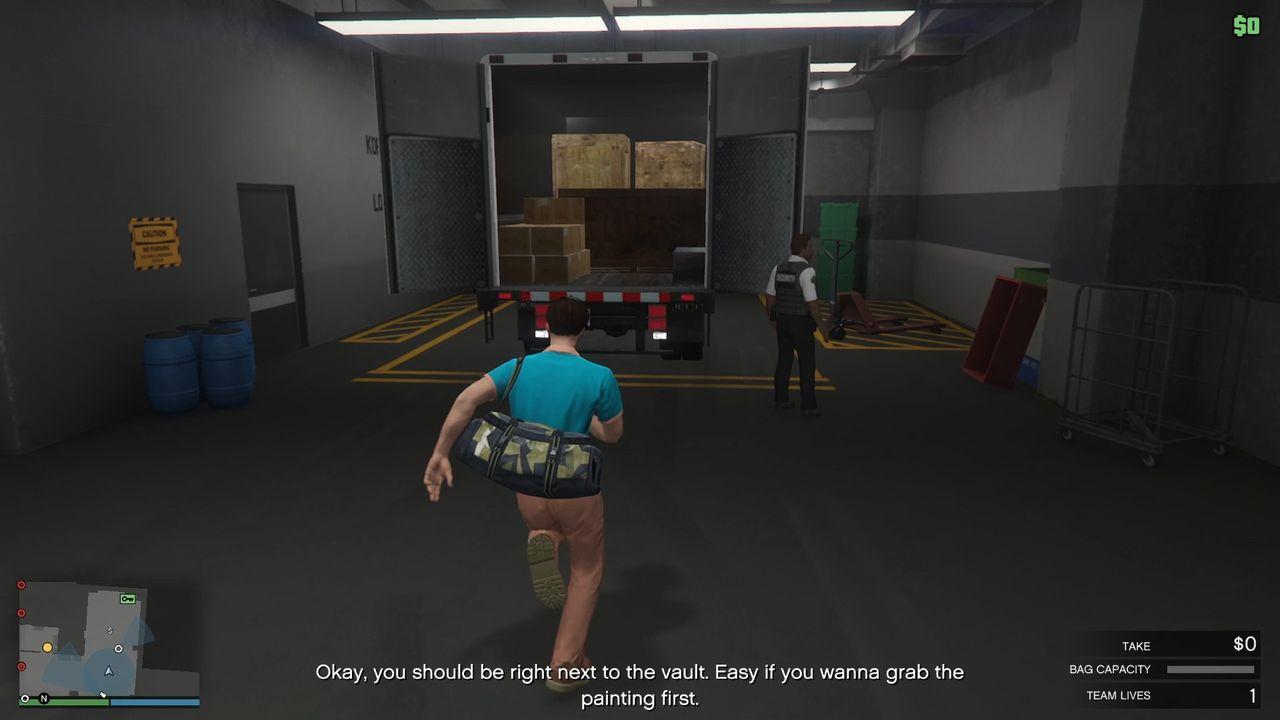The loading bay truck.