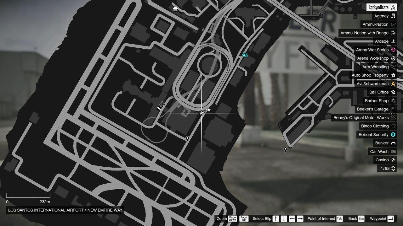 The map shows the location of the lucky clover right outside LSIA.