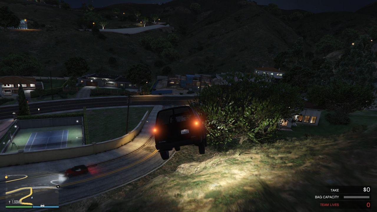 Jumping over to save some time by avoiding the zigzag road.