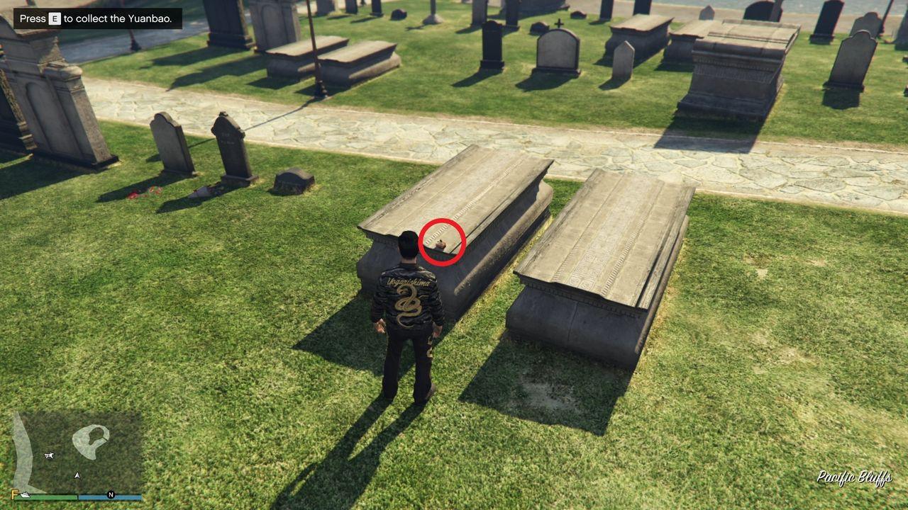 The Yuanbao is on a grave at the Hill Valley Church cemetery.