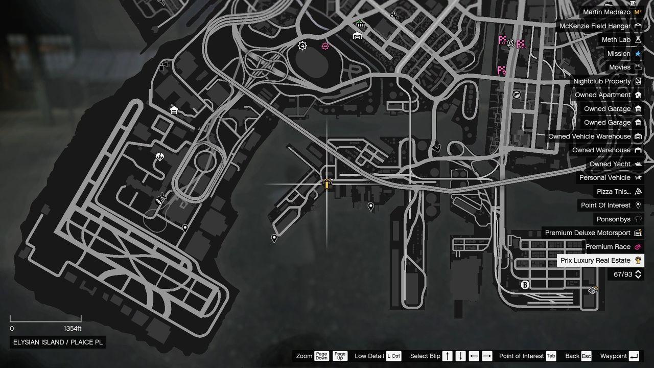 The location of the third New Listings Mission, Hard Deadlines, in GTA Online.