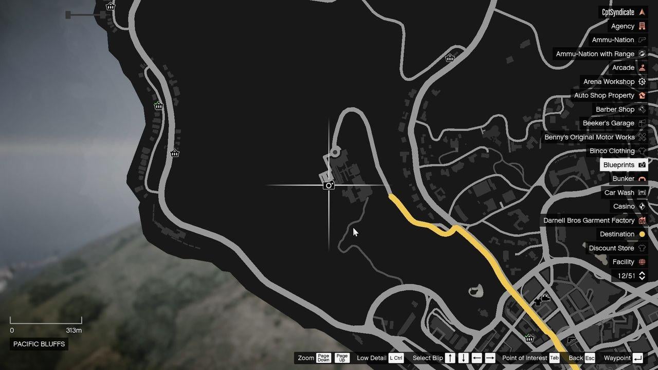 Camera icon represents the location of the sewer blueprints.