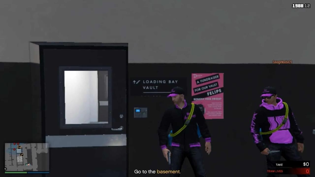 Taking cover by the keypad door and waiting for the guard to turn around
