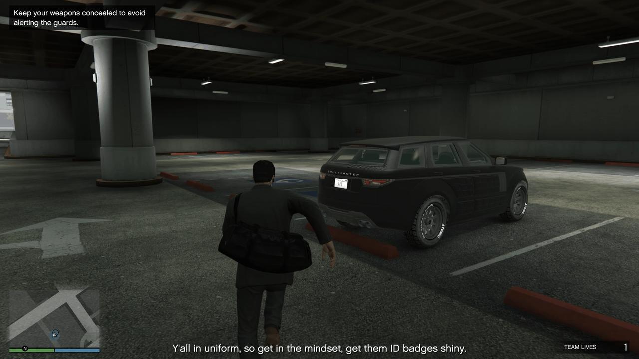 Security vehicle at the earlier marked getaway location